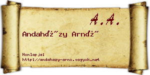 Andaházy Arnó névjegykártya